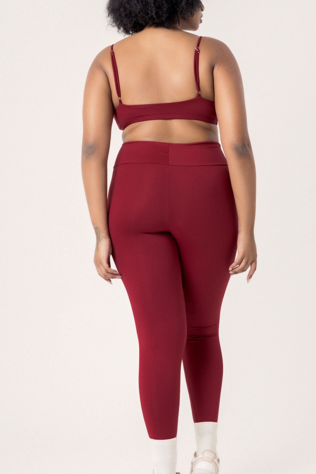 Conjunto Top Faixa + Calça Legging Vermelho Ameixa